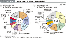 3-1-4-10図　少年院出院者の取得資格・免許種目別構成比