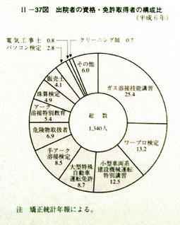 II-37図　出院者の資格・免許取得者の構成比(平成6年)