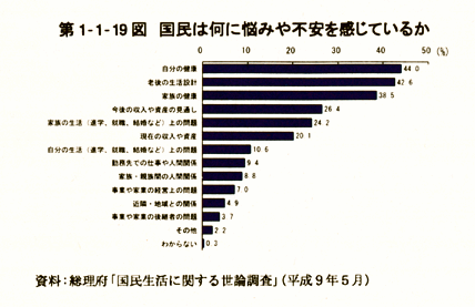 第1-1-19図　国民は何に悩みや不安を感じているか