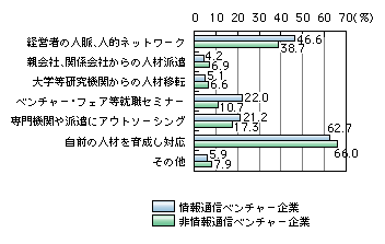 図表6)　人材面の対応策(創業後)(複数回答)