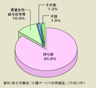 図１－４－19 要介護者等のいる世帯における住居の種類