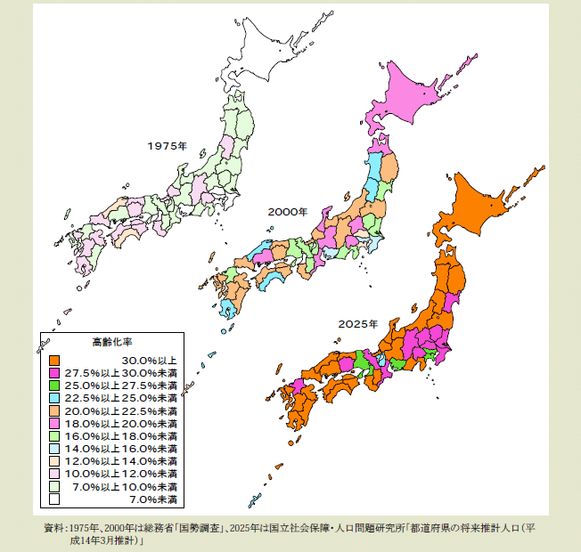 図２－１－５ 都道府県別高齢化率の推移