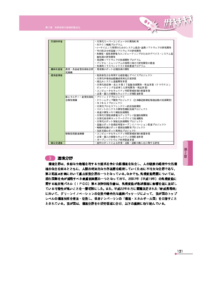 第2－2－4表 環境分野の主な研究課題（平成22年度）