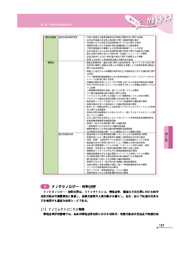 第2－2－5表 ナノテクノロジー・材料分野の主な研究課題（平成22年度）