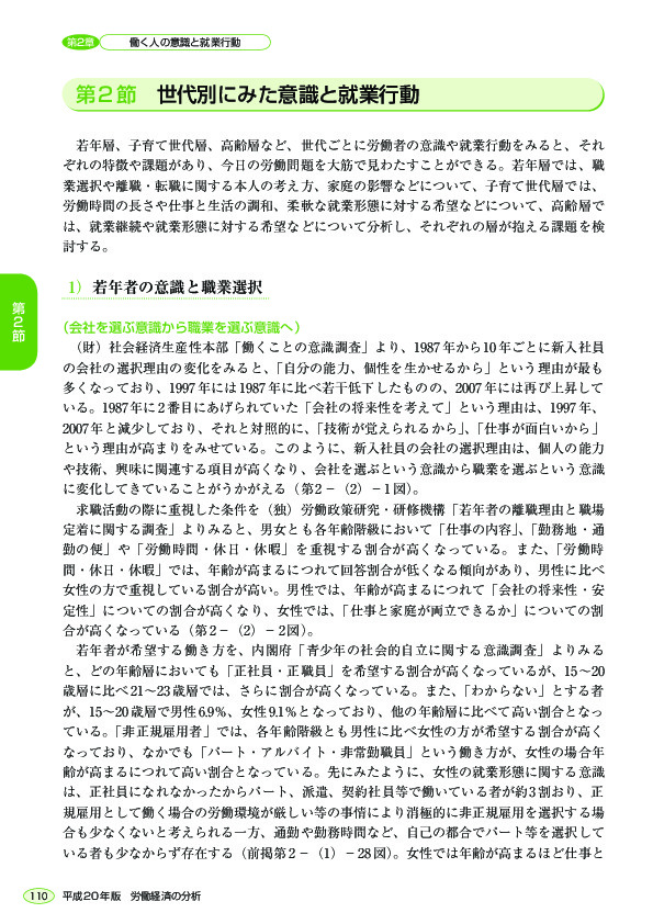 第 2 -(2)- 12 図 会社の入社時に重視したことと現在重視していること(30歳未満)(5つまでの複数回答)