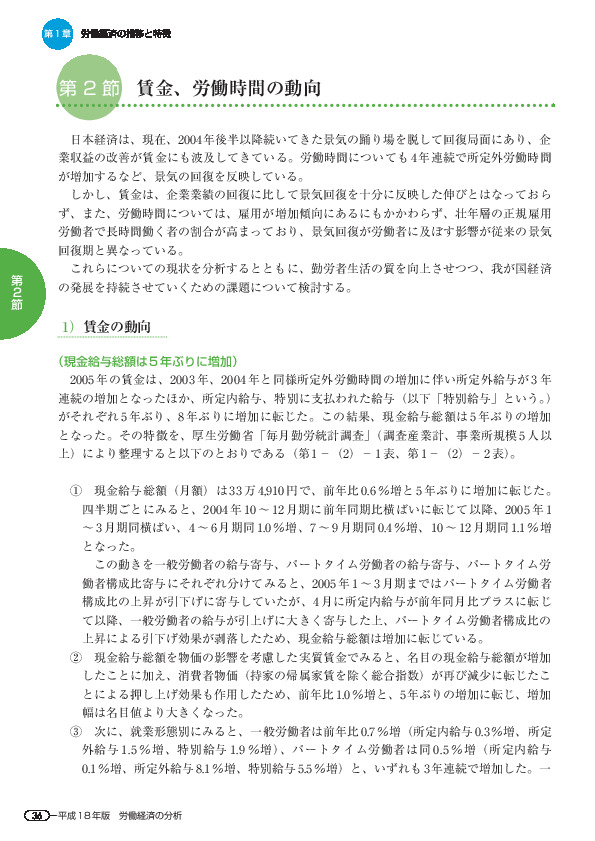 第 1 -(2)- 3 図 所定内給与の増減要因(前年(同期・月)比)(パートタイム労働者の影響)