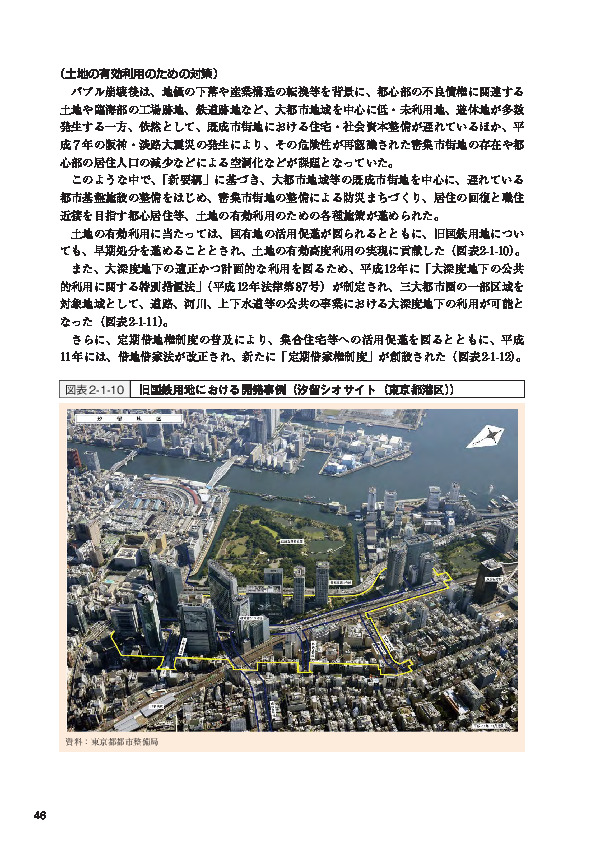 図表2-1-10 旧国鉄用地における開発事例（汐留シオサイト（東京都港区））