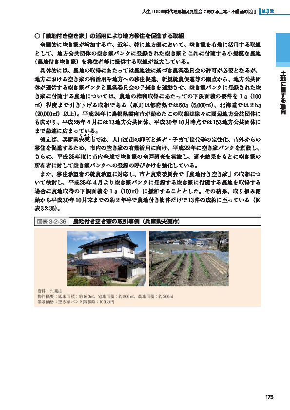 図表3-2-36 農地付き空き家の取引事例（兵庫県宍粟市）