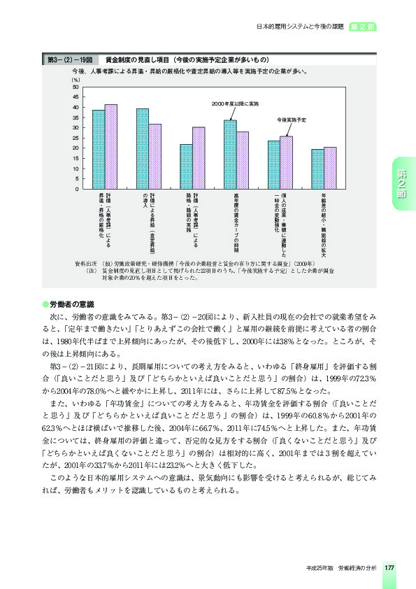 第3-(2)-19図 賃金制度の見直し項目(今後の実施予定企業が多いもの)