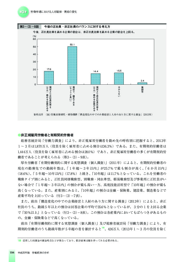 第3-(3)-8図 今後の正社員・非正社員のバランスに対する考え方