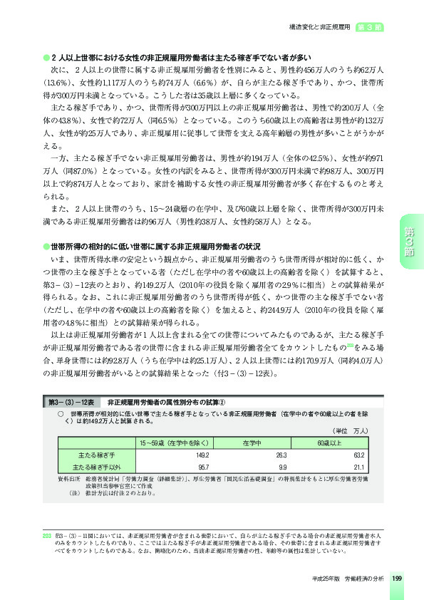 第3-(3)-12表 非正規雇用労働者の属性別分布の試算2