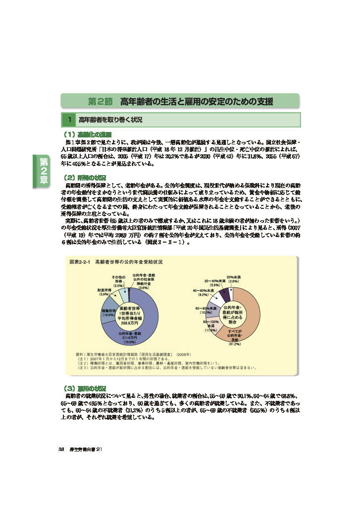 図表2-2-1　高齢者世帯の公的年金受給状況