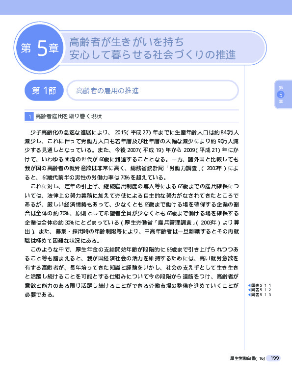 図表5-1-1 我が国の生産年齢人口の推移