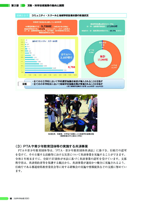 図表 2 - 3 - 7 コミュニティ・スクールと地域学校協働本部の推進状況