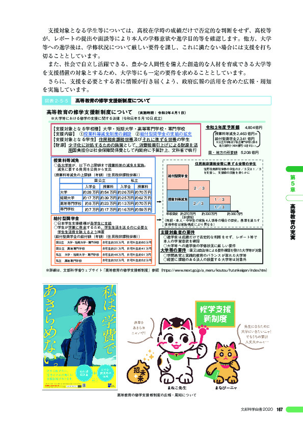 図表 2 - 5 - 5 高等教育の修学支援新制度について