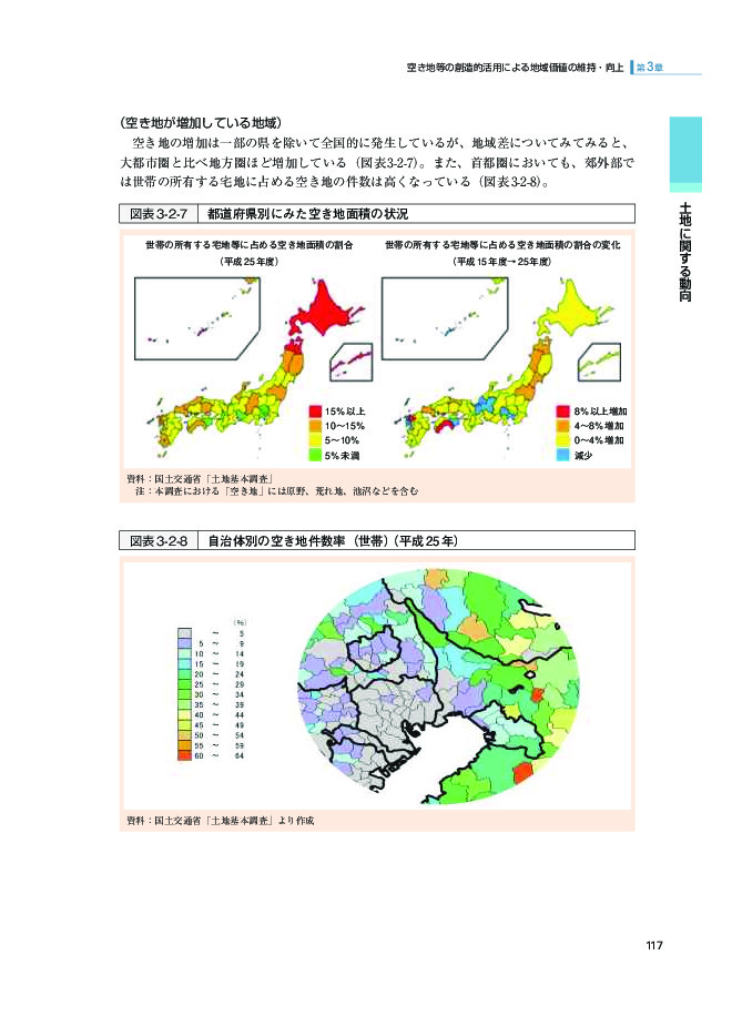 図表3-2-7 都道府県別にみた空き地面積の状況