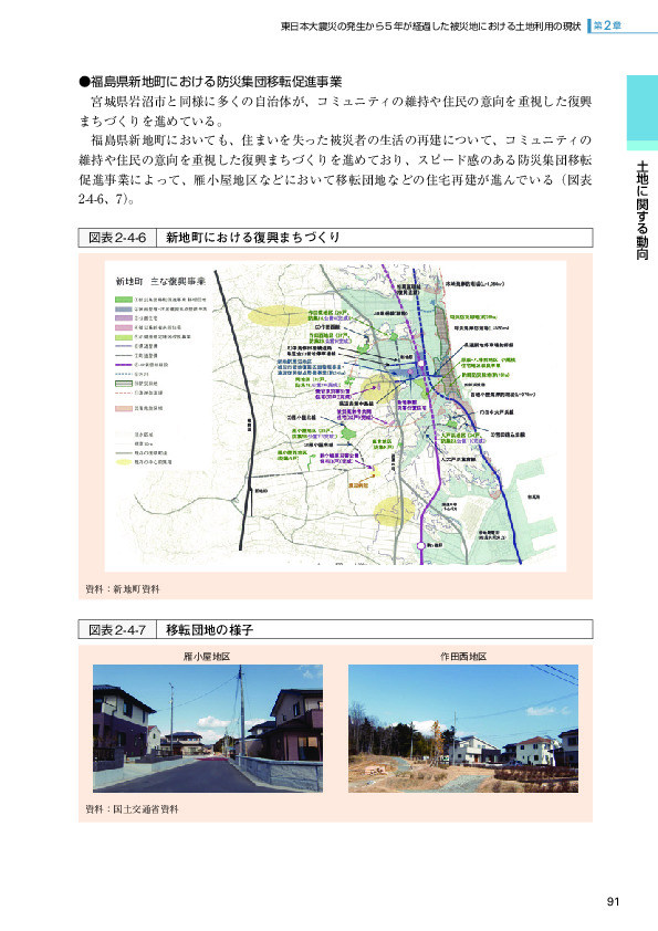 図表2-4-6 新地町における復興まちづくり