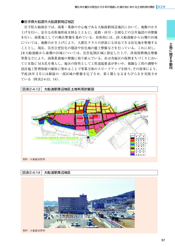 図表2-4-13 大船渡駅周辺地区土地利用計画図