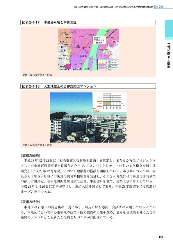 図表2-4-17 津波浸水域と事業地区