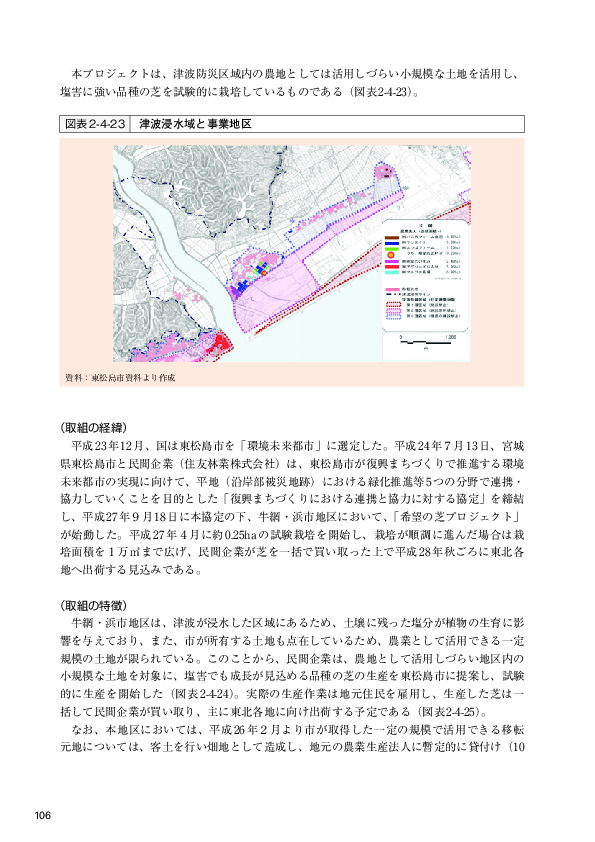 図表2-4-23 津波浸水域と事業地区