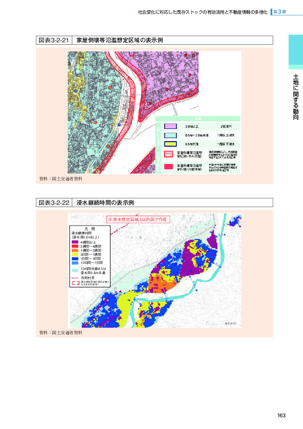 図表3-2-21 家屋倒壊等氾濫想定区域の表示例