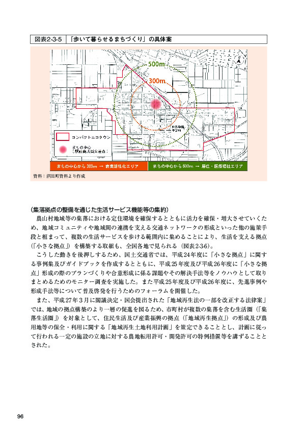 図表2-3-5 「歩いて暮らせるまちづくり」の具体案